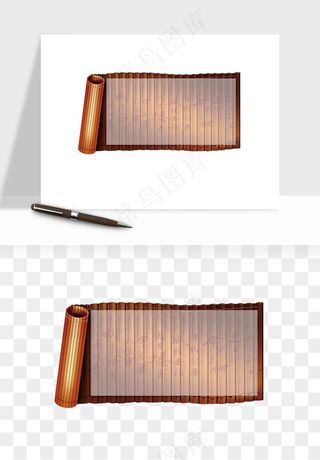 古风竹简卷轴书籍png免抠