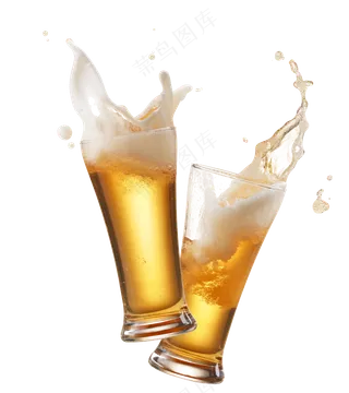 啤酒干杯透明底素材