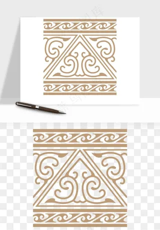 中式边框花纹图案png免抠