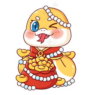 蛇年IP形象插画2025新春贺岁吉祥物蛇宝宝PSD分层图-11