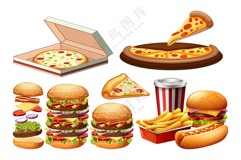 快餐插画元素