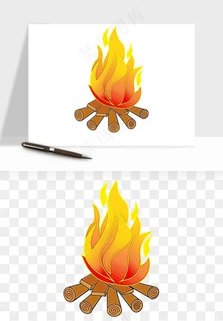 帐篷露营篝火png免抠