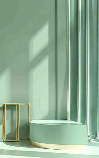 美妆护肤3d展台清新背景