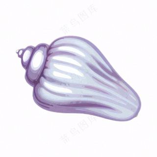 海洋贝壳海螺生物卡通插画免抠