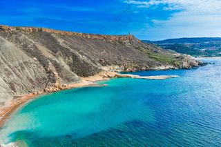 蓝色海湾风光摄影图片