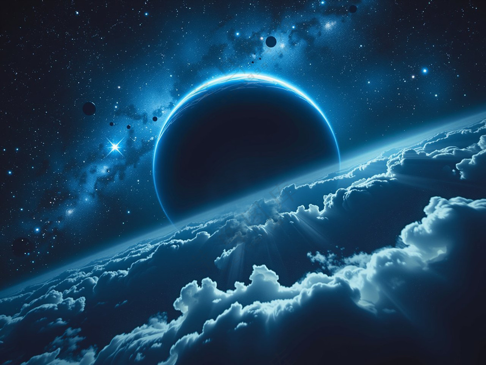 蓝色科技星际穿越背景