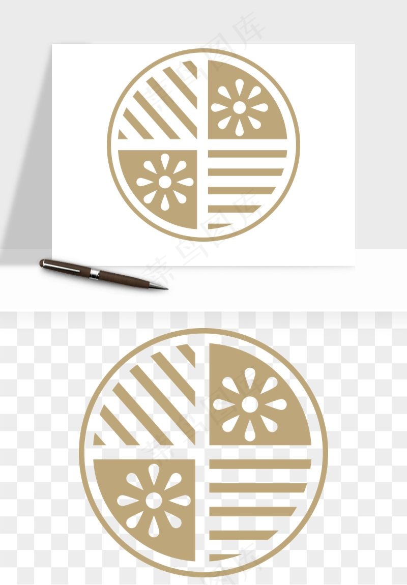 中式镂空古典图案png免抠