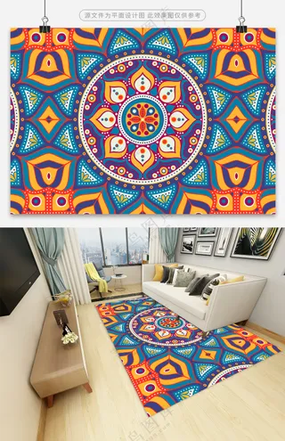 高端复古欧式数码印花地毯