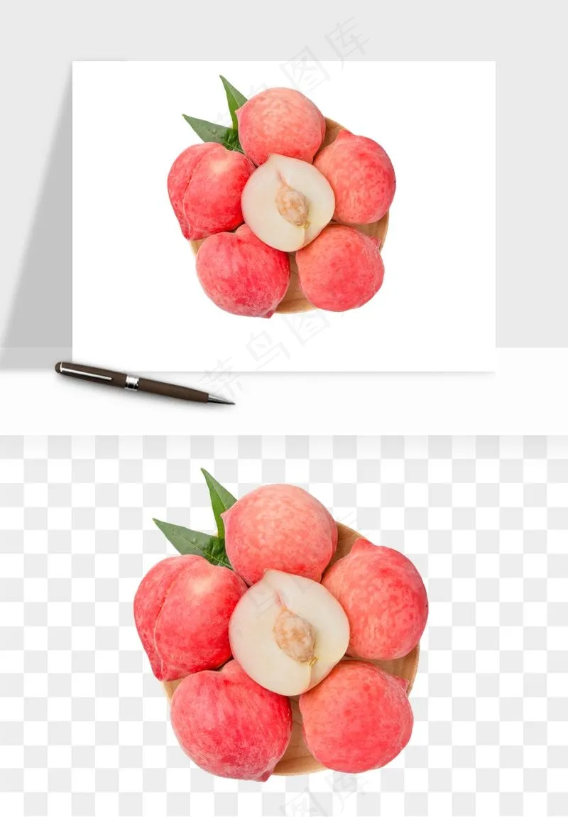 桃子油桃黄桃水果png免抠
