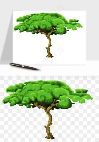 水彩手绘树木png免抠