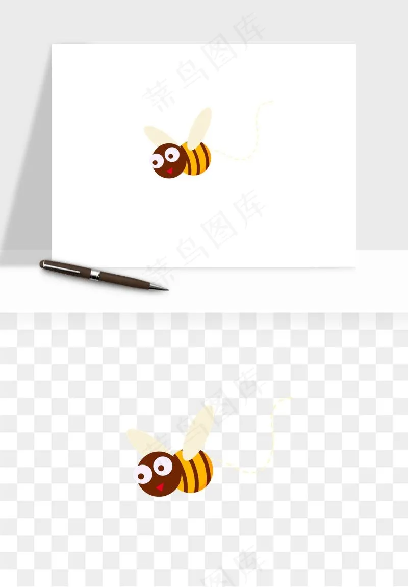 卡通蜜蜂采蜜png免抠