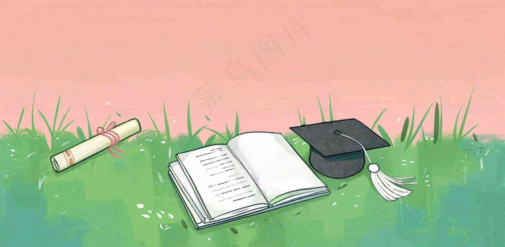 学生毕业季考试青春插画背景