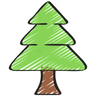 松树 铅笔手绘图标icon