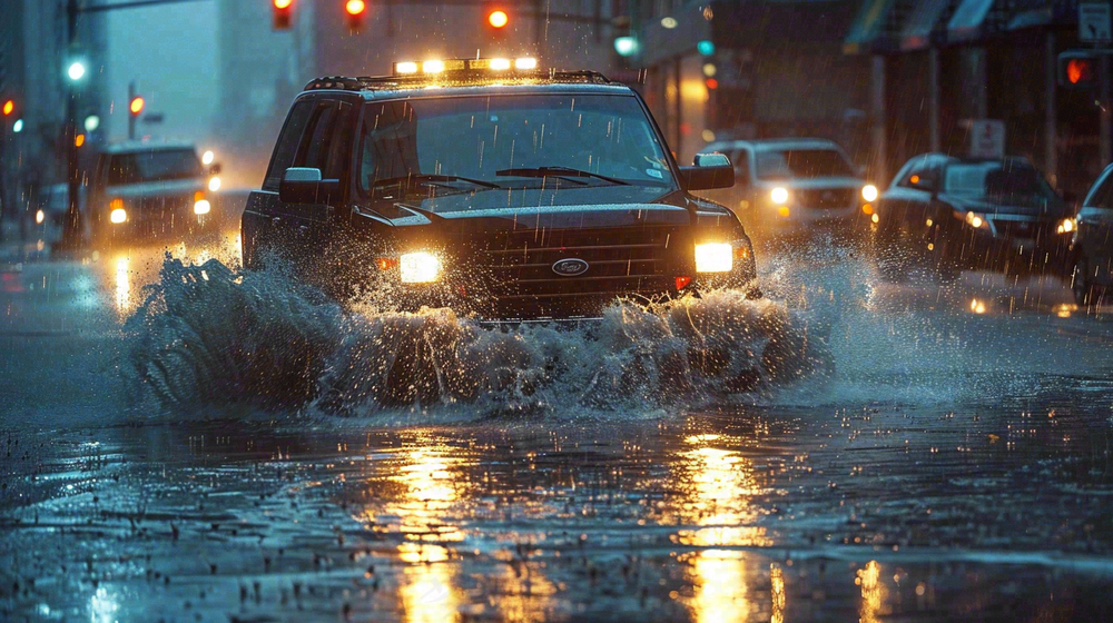 暴雨天气预警摄影图