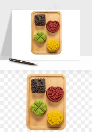 中秋月饼实物png免抠