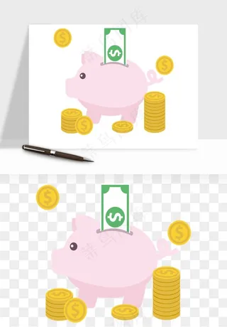 存钱罐理财金猪png免抠