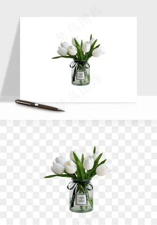 花瓶摆件花艺png免抠图