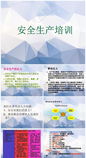 蓝紫色职场风安全生产培训(常见案例)