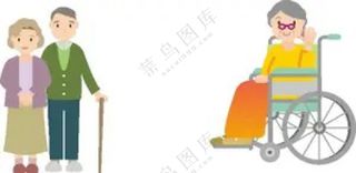 爷爷奶奶 坐在轮椅上的奶奶