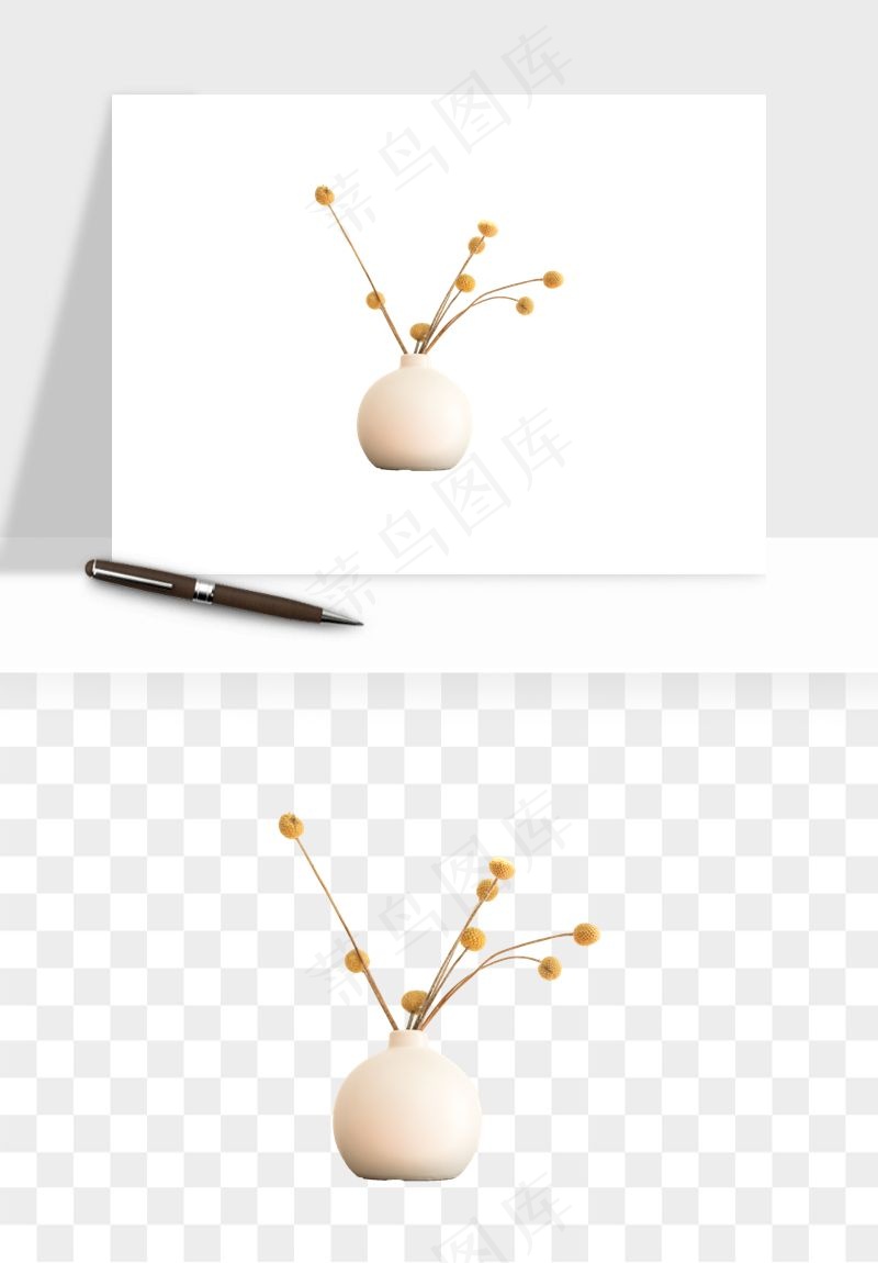 花瓶摆件花艺png免抠图