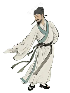 免抠中国风水墨画舞蹈人物