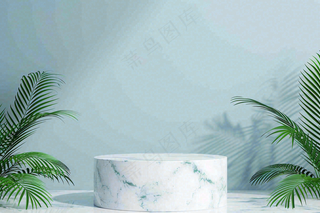 电商促销简约立体几何海报背景电商C4D展台背景