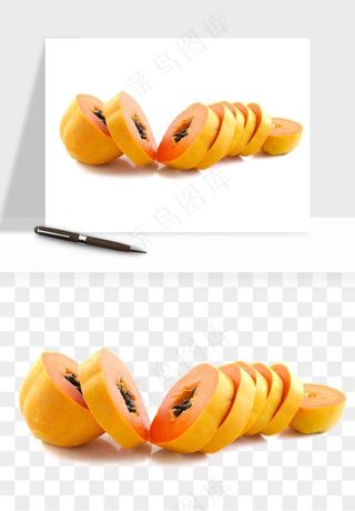 木瓜水果png免抠