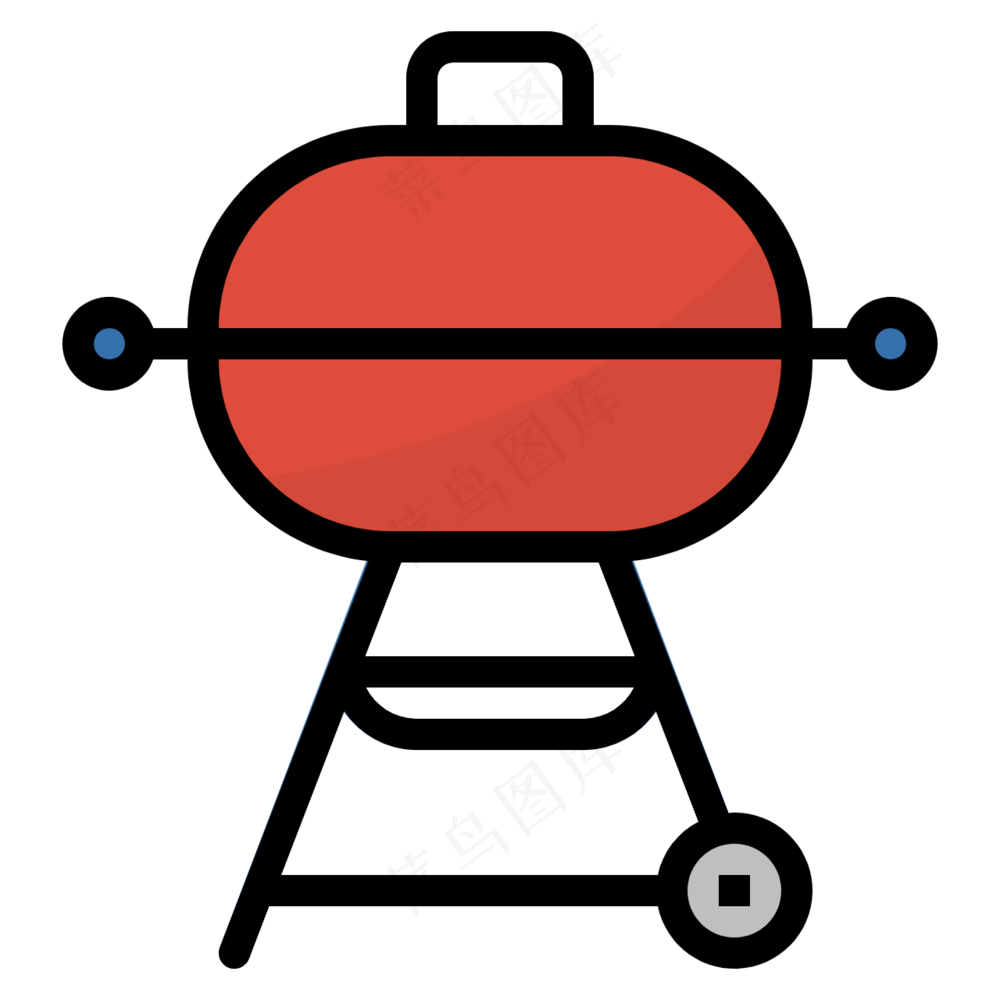 巴比Q BBQ 烧烤派对 烧烤锅 线性彩色图标