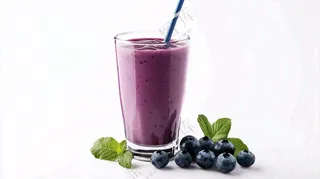 水果酸奶蓝莓食物饮品摄影图