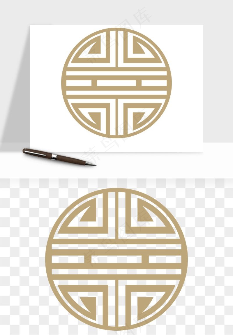 中式镂空古典图案png免抠