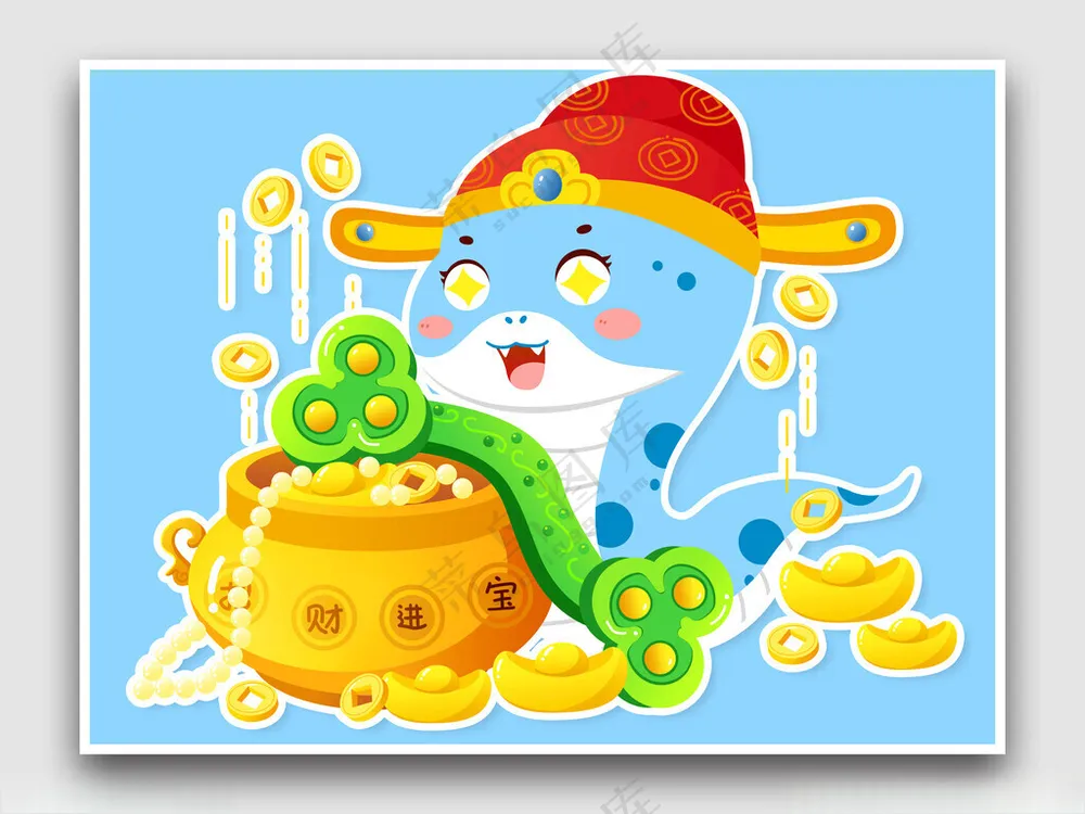 蛇年插画蛇年插画春节海报