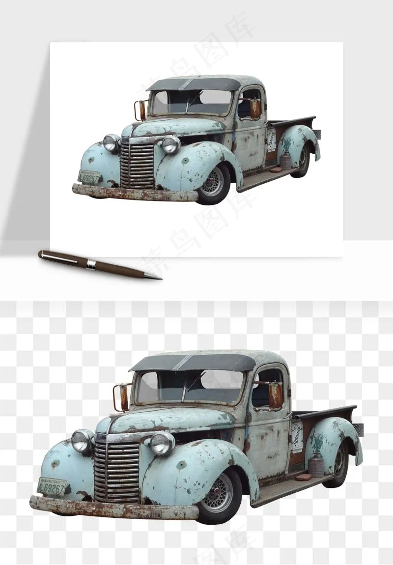 复古汽车交通工具png免抠
