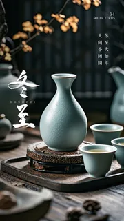 冬至节日节气大气简约唯美海报