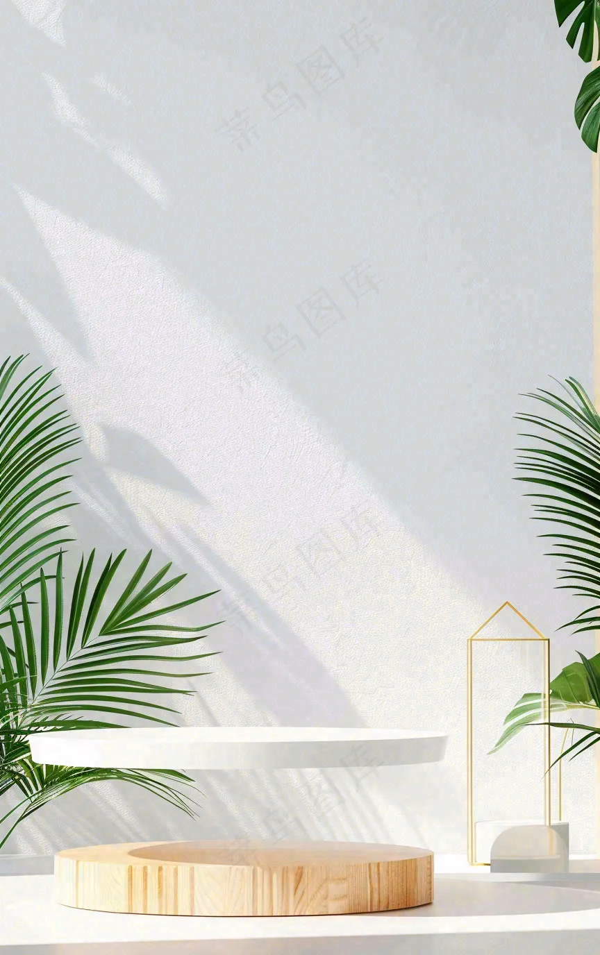 美妆护肤3d展台清新背景