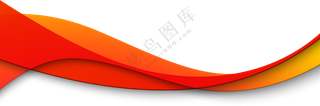 红橙渐变色的立体曲线装饰免抠图片
