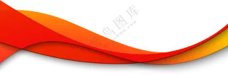 红橙渐变色的立体曲线装饰免抠图片
