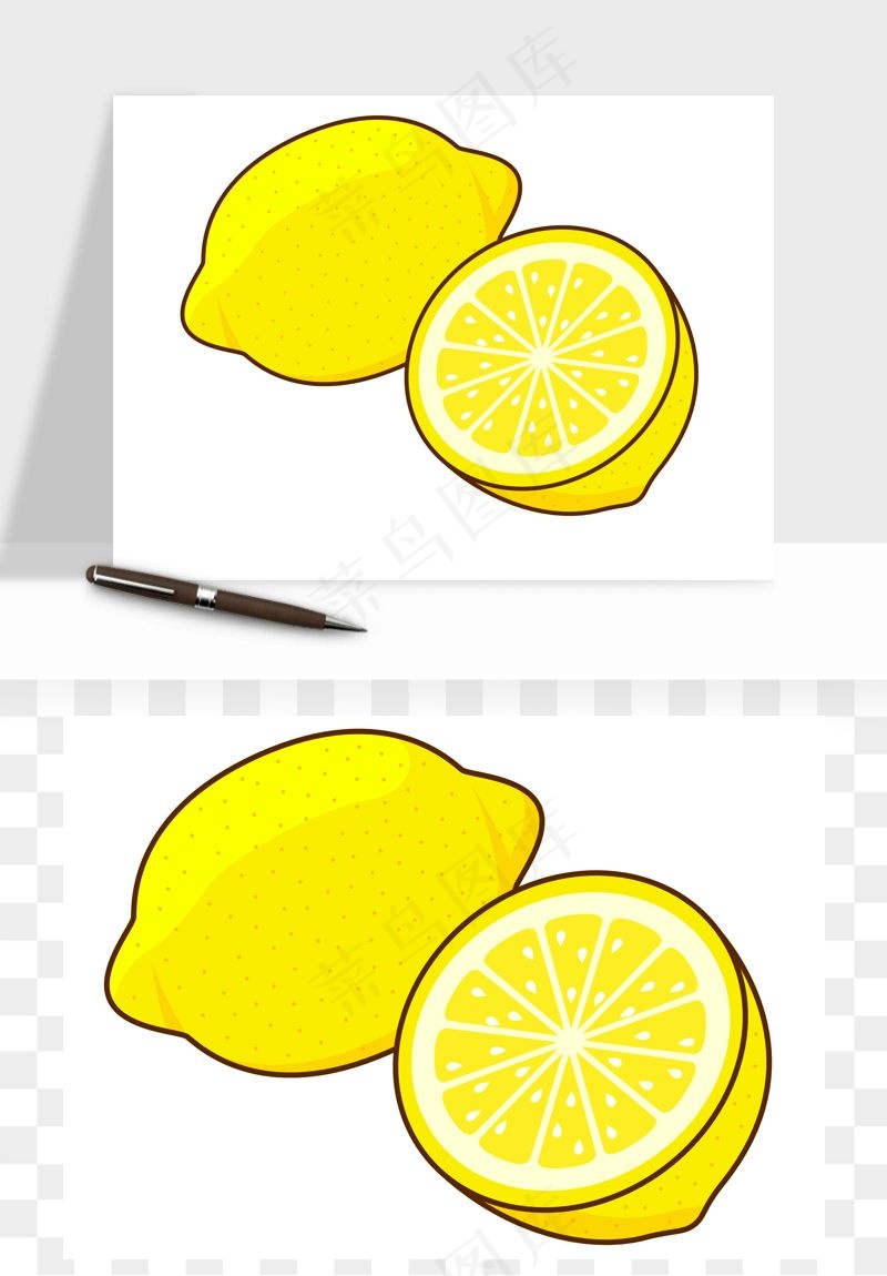 手绘柠檬矢量