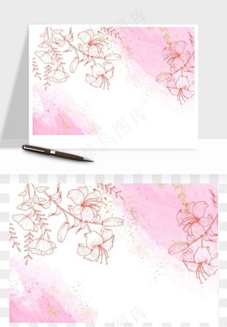 水彩花卉手绘矢量背景