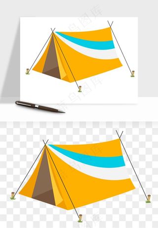 帐篷露营篝火png免抠