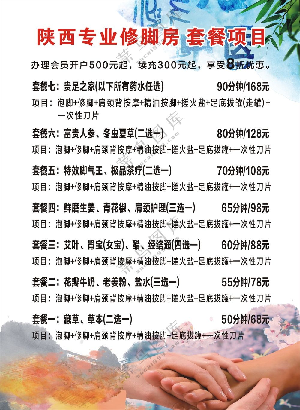 修脚项目表