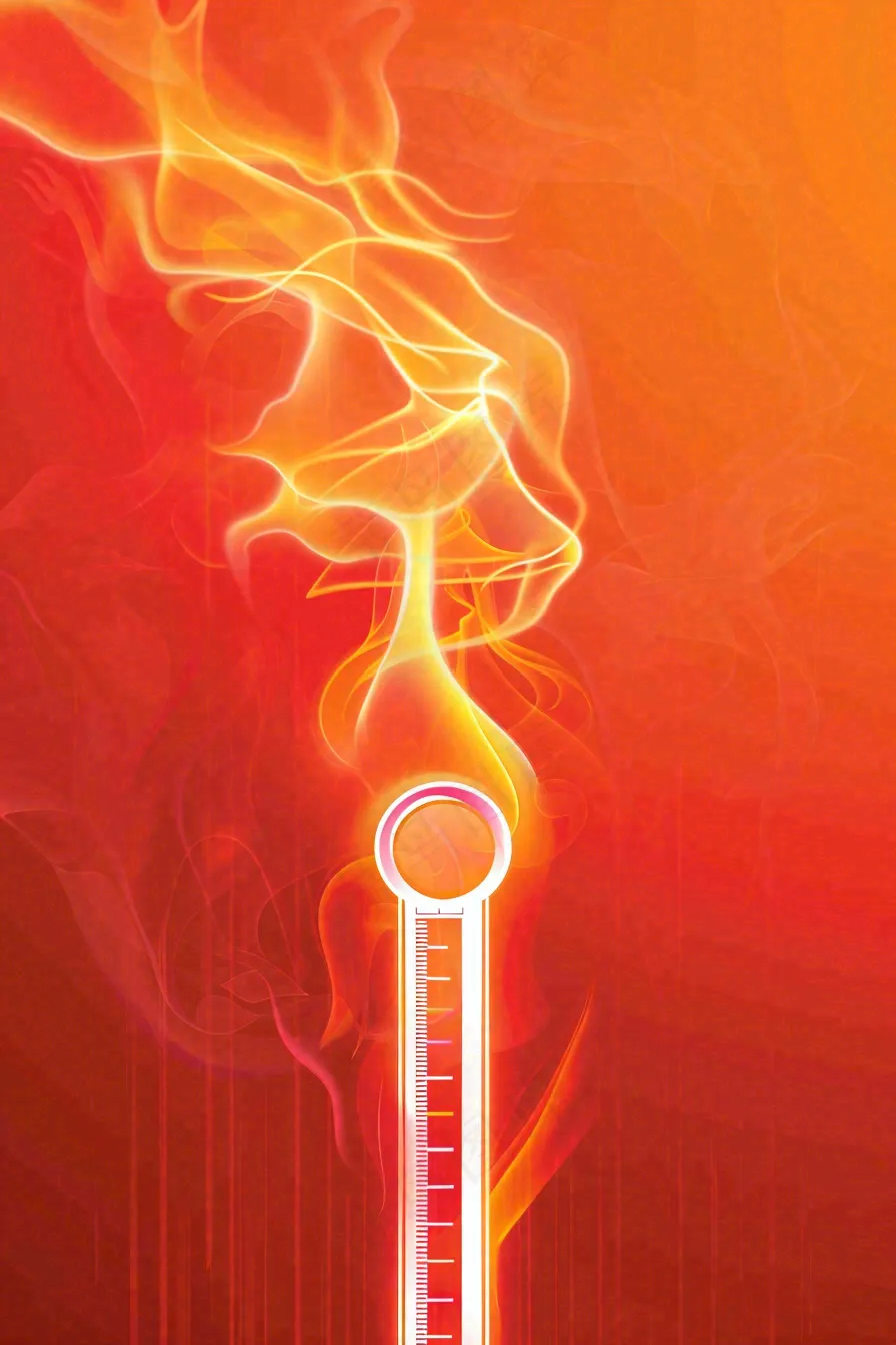 高温预警炎热背景