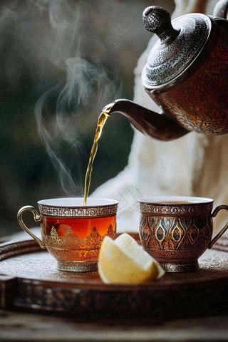 茶叶品茶茶道文化古色古香摄影图