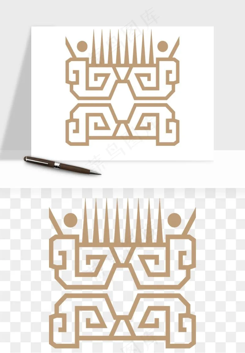 中式边框花纹图案png免抠