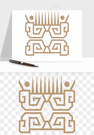 中式边框花纹图案png免抠