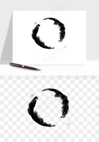 墨迹水墨圆圈圆环边框