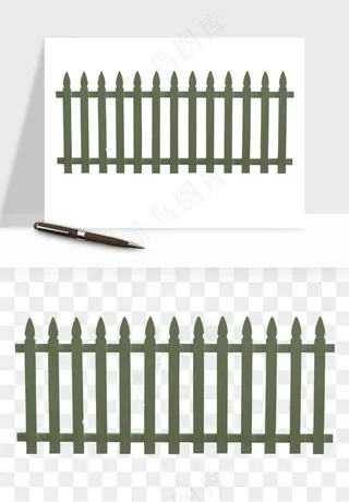 手绘围栏护栏栅栏png免抠