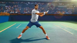 网球运动摄影图