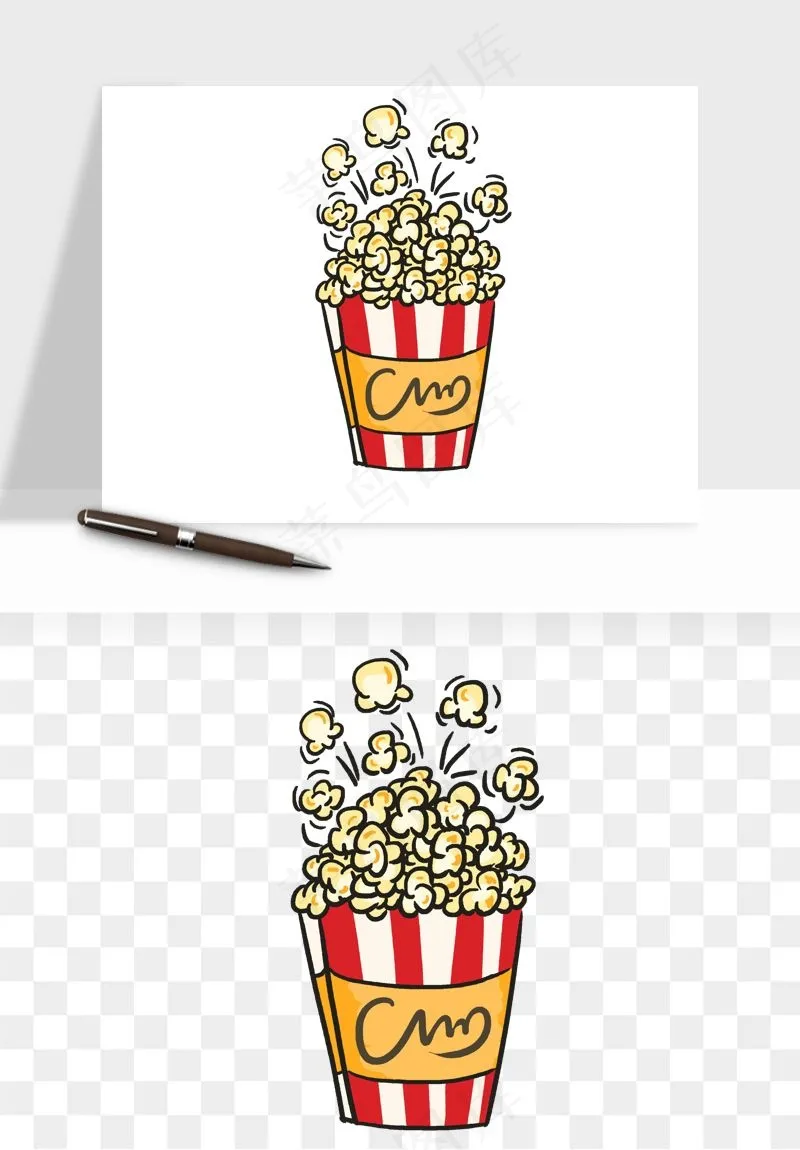 爆米花小吃png免抠