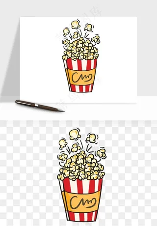 爆米花小吃png免抠