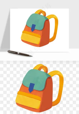 卡通书包背包双肩包png免抠